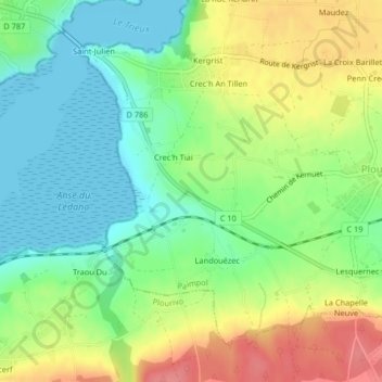 Chemin du Lédano topographic map, elevation, terrain