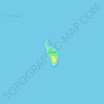 Île de Gorée topographic map, elevation, terrain