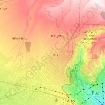 Río Seco topographic map, elevation, terrain