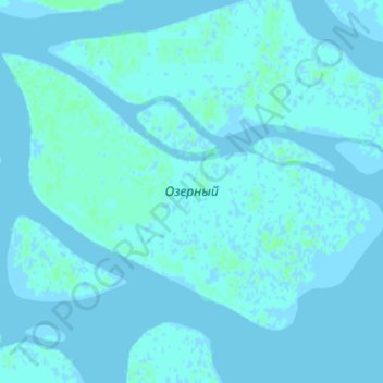 Озерный topographic map, elevation, terrain