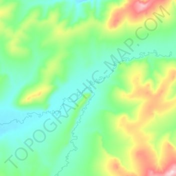 North Fork Kuskokwim River topographic map, elevation, terrain