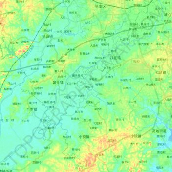 沙琅江 topographic map, elevation, terrain