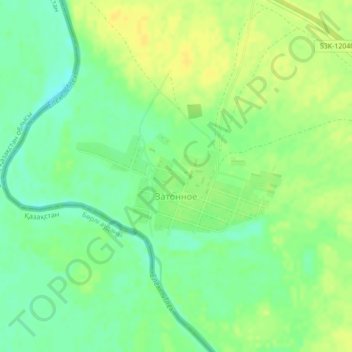 Затонное topographic map, elevation, terrain