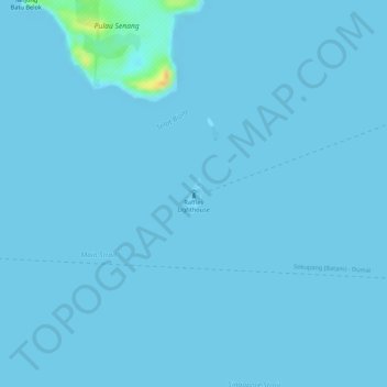 Raffles Lighthouse topographic map, elevation, terrain