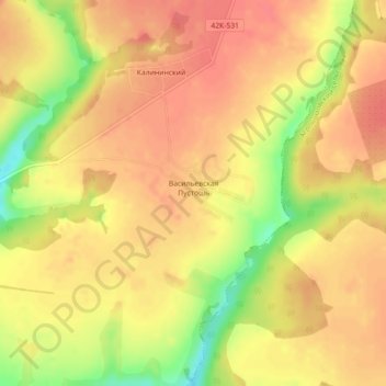 Васильевская Пустошь topographic map, elevation, terrain