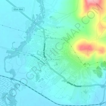 Краскино topographic map, elevation, terrain