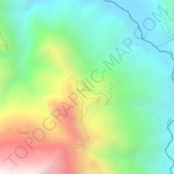 Poquera topographic map, elevation, terrain