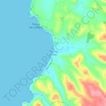 Praia do Amado topographic map, elevation, terrain