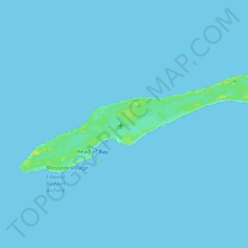 Little Cayman topographic map, elevation, terrain