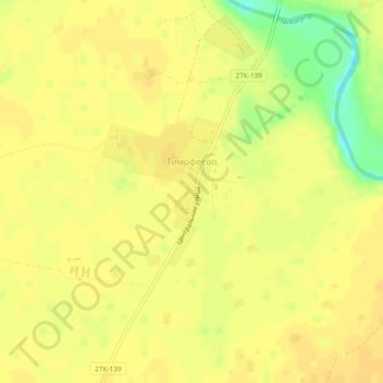 Тимофеево topographic map, elevation, terrain