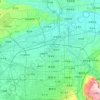 西安市 topographic map, elevation, relief