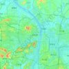 Changsha topographic map, elevation, relief