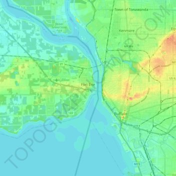 Fort Erie Topographic Map Elevation Relief