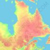 Quebec topographic map, elevation, relief