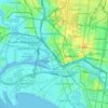 City of Melbourne topographic map, elevation, relief