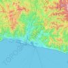 Genova topographic map, elevation, relief