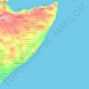 Somalia topographic map, elevation, relief