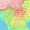 怒江 topographic map, elevation, relief