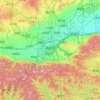 西安市 topographic map, elevation, relief