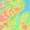 Trøndelag topographic map, elevation, relief