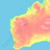 Western Australia topographic map, elevation, relief