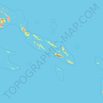 Solomon Islands topographic map, elevation, relief