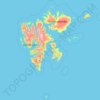 Svalbard topographic map, elevation, relief