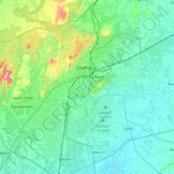 Topographic Map Of Rajasthan Jodhpur Topographic Map, Elevation, Relief